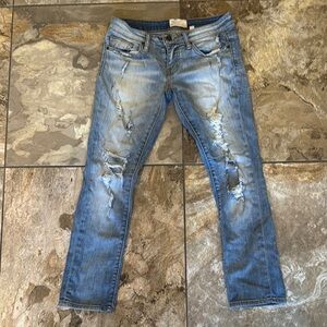 BKE Blue Boyfriend Jeans Distressed Casual